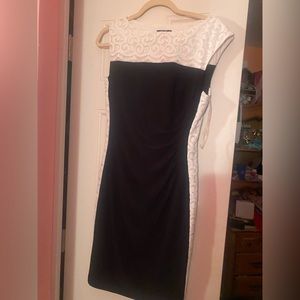 Black and white work formal dress
